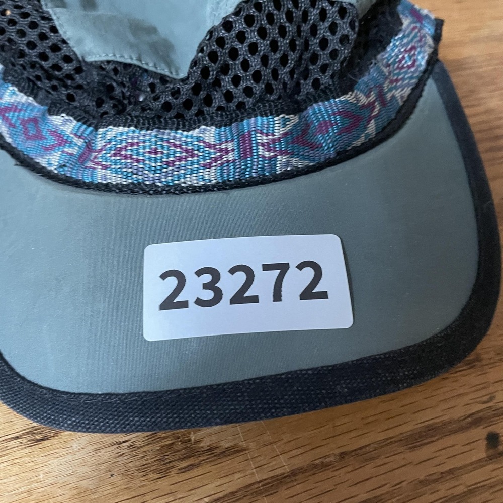 KAVU Hat Cap Strap Back Mens Small Green Black Mesh Webbing Strapcap Made in USA - Picture 7 of 7